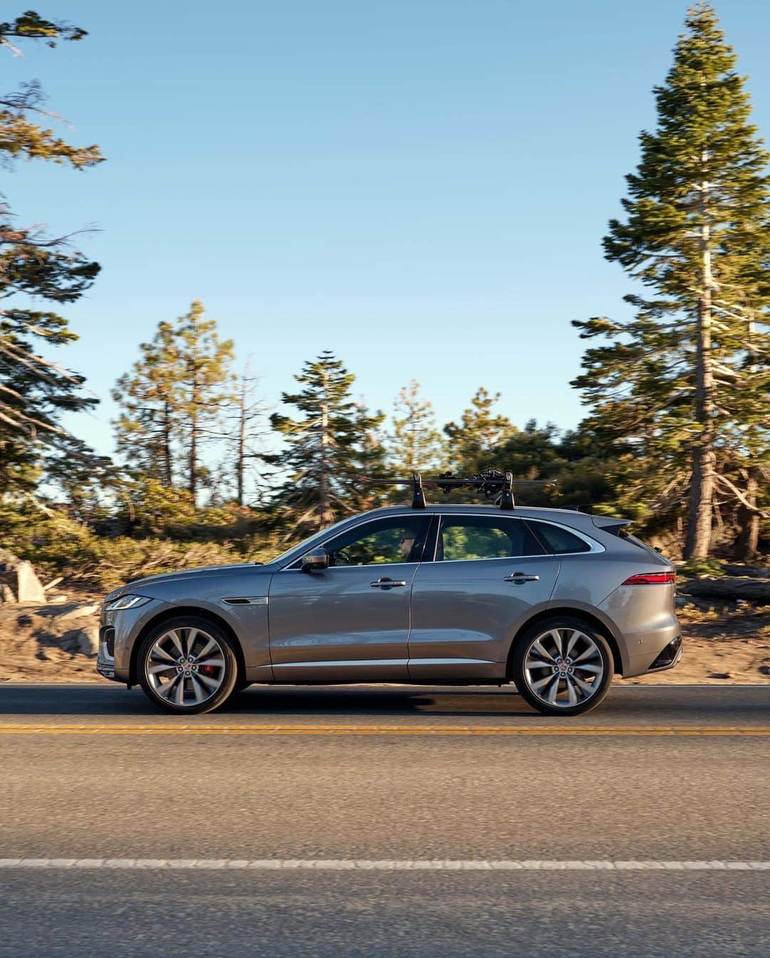 Jaguarのインスタグラム：「Weather forecast: blue skies with a high chance of pure driving enjoyment.   #Jaguar #FPACE #Premium #Luxury #Performance #SUV #EV #PHEV #MHEV #Hybrid #AWD #ElectricCars #Technology #CarsofInstagram」