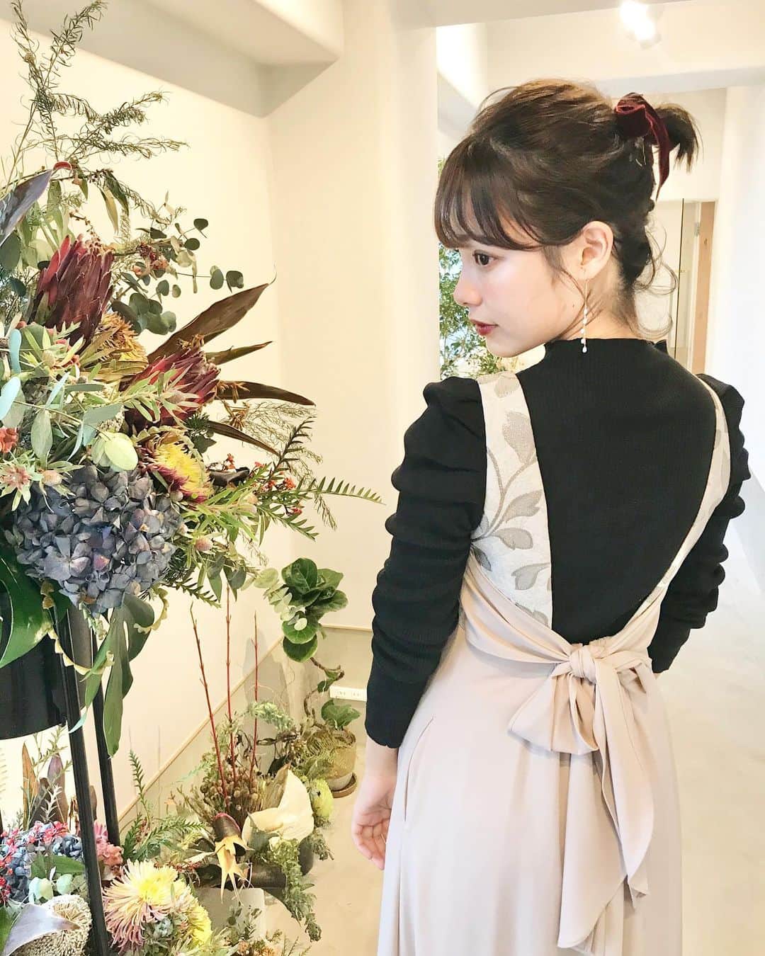 前田希さんのインスタグラム写真 - (前田希Instagram)「@matka__kyoto さんのところに 行った時の写真💐 いつもお気に入りの服で行く♡ @lily_brown_official のジャンスカ めっちゃお気に入り、 春はブラウスを合わせて着たいなあ🌷」2月7日 21時13分 - nozomyyy_