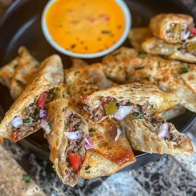 Flavorgod Seasoningsさんのインスタグラム写真 - (Flavorgod SeasoningsInstagram)「Perfect Super bowl Snack!⁠🏈🏈⁠ -⁠ Taco eggrolls filled with ground beef, homemade pico, and jalapeños. With queso on the side. by @platesbykandt seasoned with @flavorgod taco Tuesday & garlic lovers⁠ -⁠ Add delicious flavors to your meals!⬇️⁠ Click link in the bio -> @flavorgod  www.flavorgod.com⁠ -⁠ I love using eggroll wrappers because you can literally do anything with them. . And take less than 2 minutes to fry!⁠ -⁠ Follow @platesbykandt if you’re hungry 😋⁠ Key ingredients⁠ • @flavorgod taco Tuesday & garlic lovers⁠ • @nasoya wrappers⁠ • @krogerco ground beef and fresh produce⁠ • @tostitos queso⁠ -⁠ Flavor God Seasonings are:⁠ 💥ZERO CALORIES PER SERVING⁠ 🔥0 SUGAR PER SERVING ⁠ 💥GLUTEN FREE⁠ 🔥KETO FRIENDLY⁠ 💥PALEO FRIENDLY⁠ -⁠ #food #foodie #flavorgod #seasonings #glutenfree #mealprep #seasonings #breakfast #lunch #dinner #yummy #delicious #foodporn」2月7日 22時01分 - flavorgod