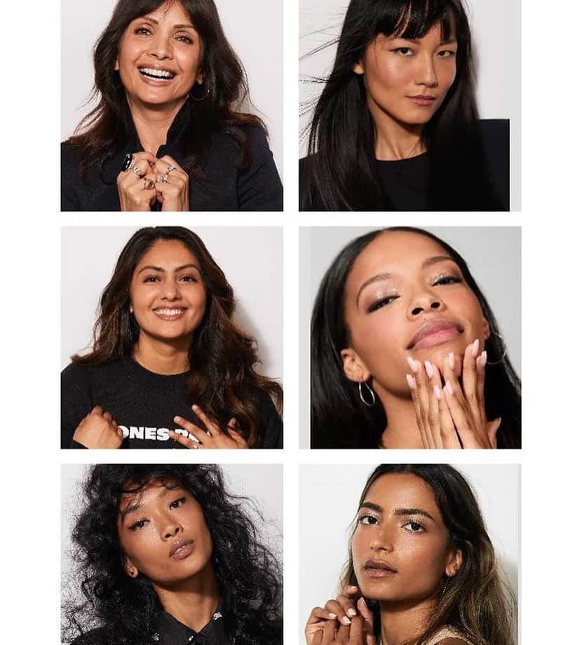 ボビー・ブラウンのインスタグラム：「The medium to dark group. @jonesroadbeauty Face Pencils, available exclusively on jonesroadbeauty.com. See below for the shades from left to right. @benritterphoto  - @susanacanario wears 15. - @iamcandicelam wears 16. - @payalpateldpt wears 15. - @__justreese wears 17 (neutralizer).  - @beasically wears 18. - @nancy.haldia wears 18.」