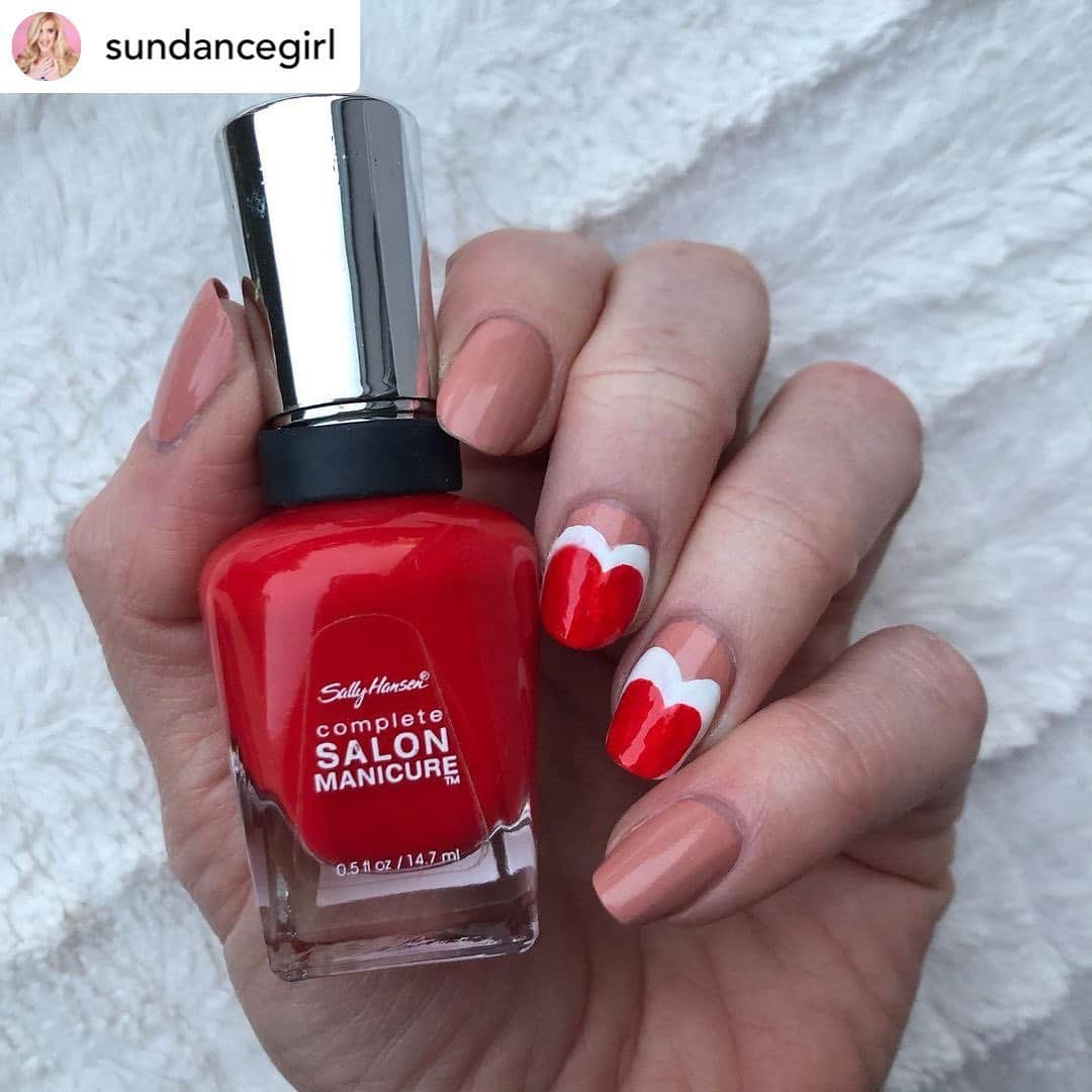 Nail Designsさんのインスタグラム写真 - (Nail DesignsInstagram)「Credit • @sundancegirl Valentine’s Hearts with @sally_hansen ‘All Fired Up’ and ‘Warm and Toasty’ . . . . . . . . .  #nailspafeature #ididitmyself #nailartpromote #nailsaddict #nailart #mynails #nailsdid #nailmob #bbloggers #notd #heartnails #naturalnails #nailaddicts #valentinesnails #naildesigns #manigram #instanails #sallyhansen #nailideas #nailsoftheday #easynailart #nailartideas #heartnailart #nailarttutorial #valentinesnailart #nailitdaily #nailsonfleek #nailgoals #rednails @sallyhansenuk @sallyhansenca @sallyhansenau」2月8日 0時22分 - nailartfeature