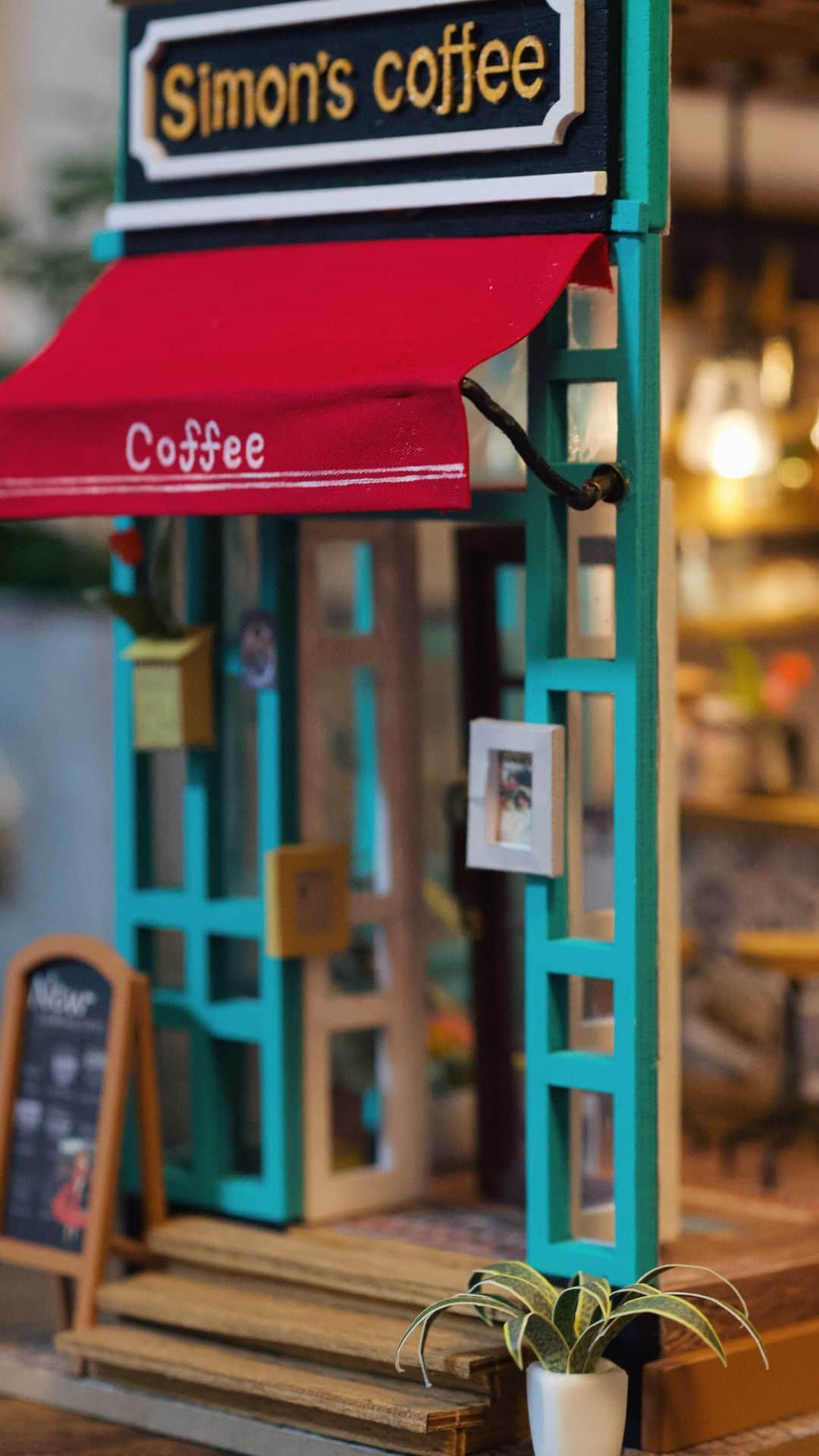 Sherryのインスタグラム：「ミニチュアでカフェを作りました☕️❤︎」