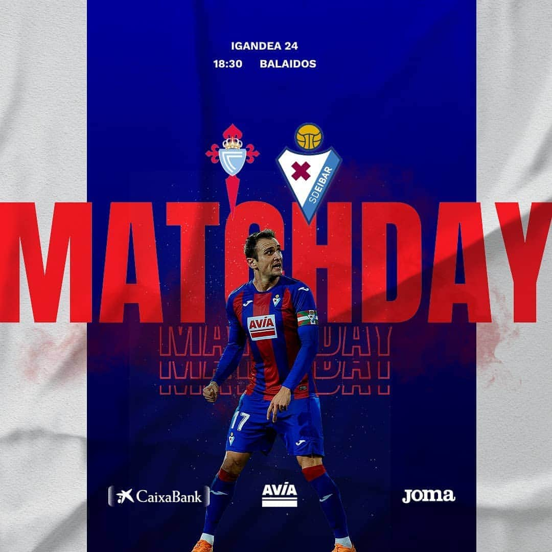 SDエイバルさんのインスタグラム写真 - (SDエイバルInstagram)「PARTIDU EGUNA ⚔️ DÍA DE PARTIDO ⚔️ MATCH DAY  🏆J20 @laliga ⏰ 18:30 🏟️ Balaídos 🆚@rccelta   #CeltaEibar」1月24日 16時56分 - sdeibar