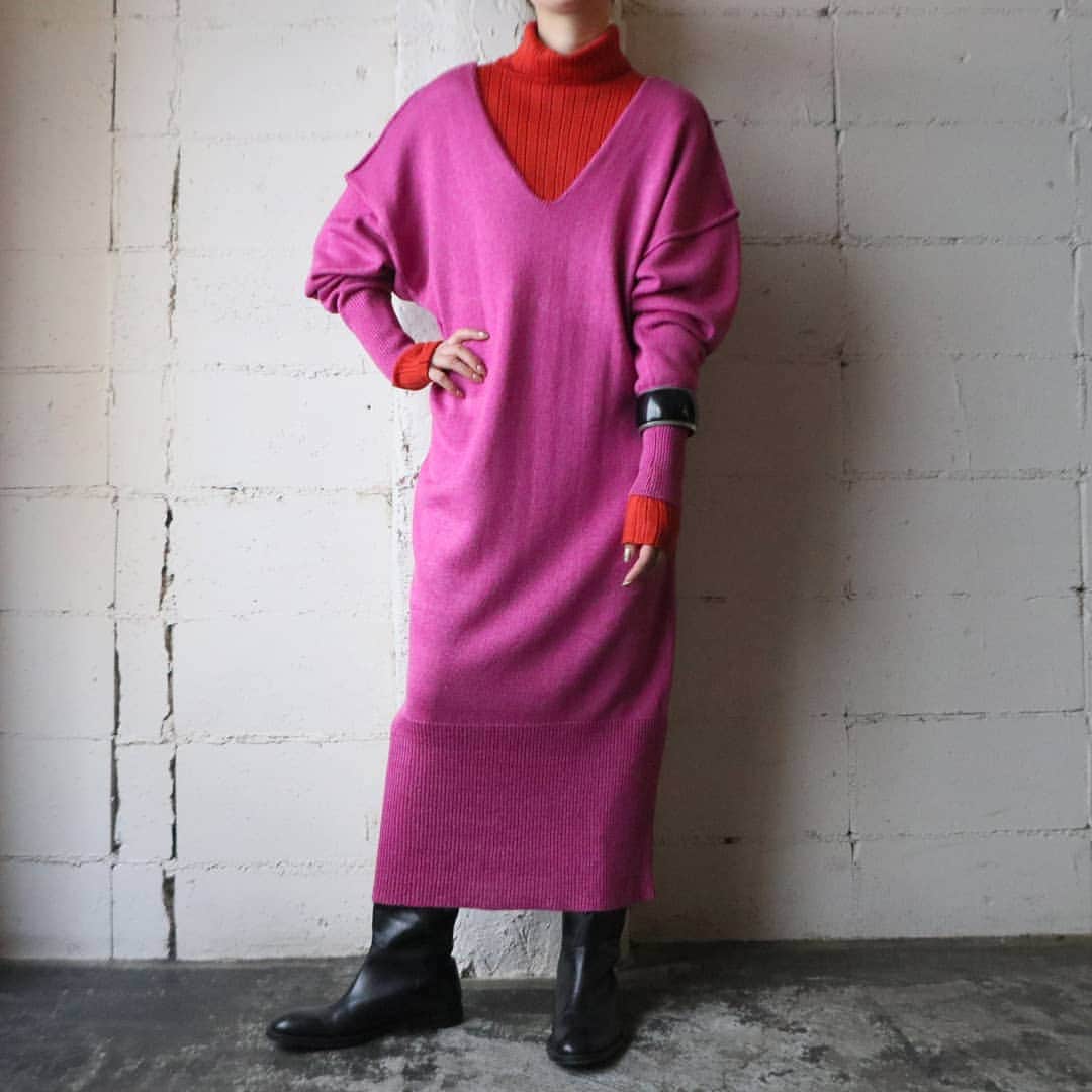 吉祥寺 古着屋 Orfeoのインスタグラム：「PINK Knit Dress  . #orfeo #kichijoji #tokyo #vintage #used #fashion #coordinate #outfit . . .  お問い合わせはインスタグラムのプロフィール掲載のメールアドレスにお願いいたします。コメント、DMでのお問い合わせは受け付けておりませんのでご了承ください。 ONLINE SHOPの商品も店頭にてご購入頂けます。気になる商品がございましたらスタッフにお声掛けください。 . 新型コロナウィルス感染症予防対策を徹底して営業しております。 ご来店の際はマスク着用、手指消毒にご協力ください。」