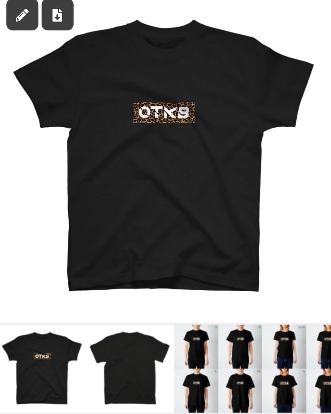 加部輝（ウルトラ寿司ふぁいやー）のインスタグラム：「「OTKB(おつかべ)Tシャツ」  只今より販売開始！  豹柄に白抜きでOTKBと入ってます！サイズとカラーバリエーションは画像の通り！(メーカー在庫によります。またカラーによって多少値段変動有  値段は約2580円〜3250円(税抜)+送料です！  ショップは以下より！トップページから飛べるようにします！皆で着たい！  https://suzuri.jp/akiaki0302/5902070/t-shirt/s/white」