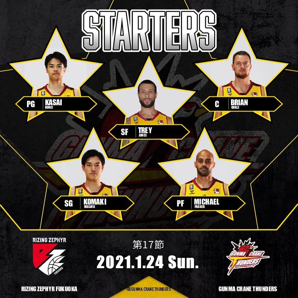群馬クレインサンダーズのインスタグラム