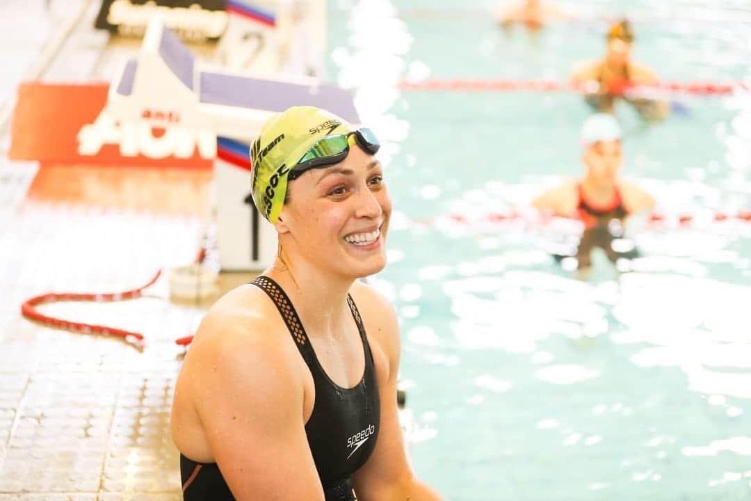 Sophie Pascoeのインスタグラム：「The week been definitely deserves a smile, we are back racing!!! Certainly lots of work to be done with the times posted, but to be expected this early in the season. Time to grind and build towards the next comp! 😁 #canterburychamps #swimming #athlete #roadtotokyo   📸- BW media」