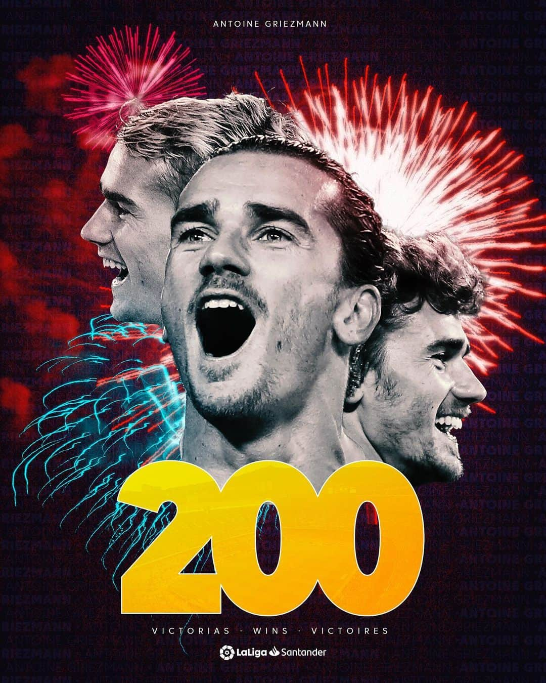 LFPさんのインスタグラム写真 - (LFPInstagram)「2⃣0⃣0⃣ wins in #LaLigaSantander for @AntoGriezmann! 😍  #Griezmann #Wins #LaLiga」1月25日 3時01分 - laliga