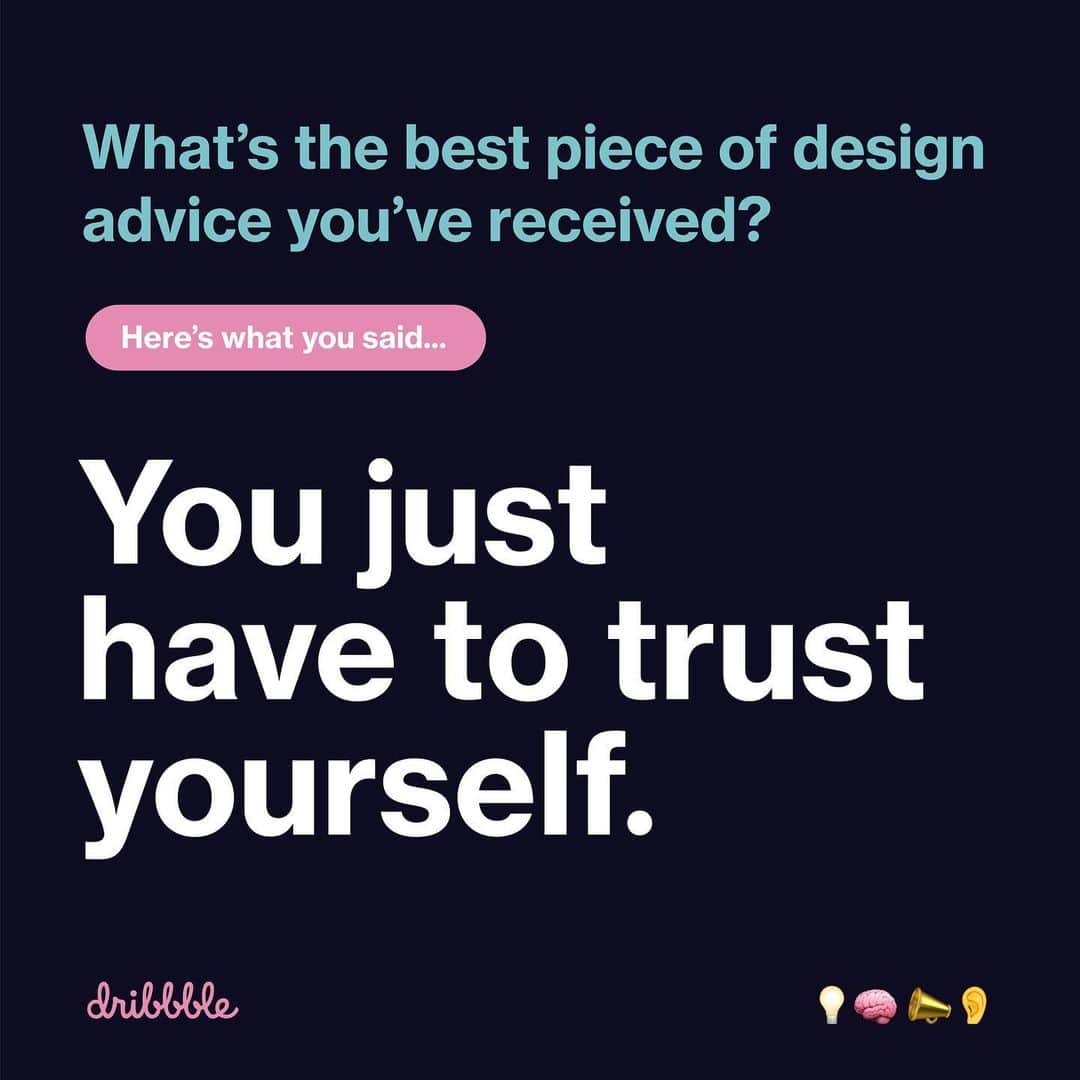 Dribbbleさんのインスタグラム写真 - (DribbbleInstagram)「Alrighty, Dribbblers! Last week we asked you what the best design advice you’d ever received was—and here’s a sampling of some of what the community came back with. Be sure to look through our original post for some additional creative gems to help guide your design game. Happy designing, friends!  🙌❤️🙌❤️🙌  #design #creativity #advice #community #dribbble #creative #creatives #designers #advice #learning #sharing #tips #tricks #questions #answers #dribbblers #dribbblersofinstagram」1月25日 1時41分 - dribbble