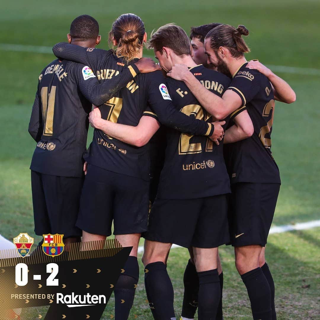 FCバルセロナさんのインスタグラム写真 - (FCバルセロナInstagram)「5⃣th consecutive @laliga away win!  🏁 Elche 0-2 Barça 💙❤️ #ForçaBarça」1月25日 2時05分 - fcbarcelona