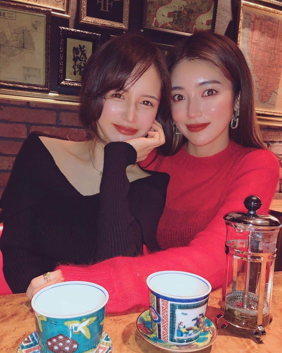 fukishaljのインスタグラム：「🖤❤️🖤❤️🖤  ちえみお姉ちゃんとふたりで 16時からごはんたべてたくさん笑った日😆　  関西弁がとまらへんかった😋笑」