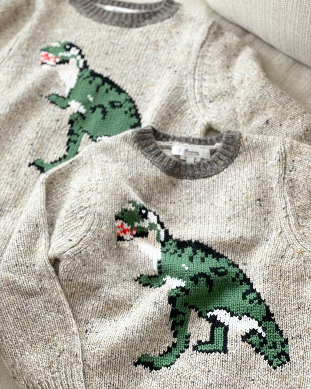 髙田麻紀子のインスタグラム：「❤︎ . 子供達のお気に入り🦖🦖💗 @bonpoint  .」