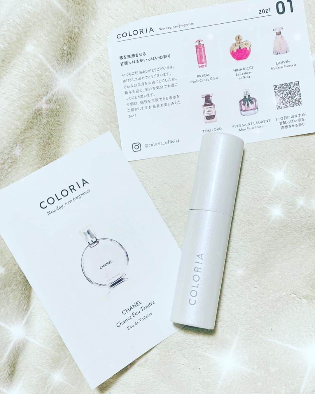 ちゃたさんのインスタグラム写真 - (ちゃたInstagram)「【COLORIA】﻿ ﻿ カラリアのアトマイザー届いたよん✨💕 よくインスタで見かけるお洒落な定額香水便✨🌸毎月500種類から選べるサービス💡﻿ ﻿ 試したい香水あって頼んだ(^^) 可愛い白か黒のボトルが選べるんだよ！！ ﻿色んな香りを試したい﻿方ゃ、正規品ボトル一本かうと高い商品も使いきりさいずでいろいろ試せるんだよ✨😊  良くCHANELのアリュールつかうけど、CHANELの人気のチャンスオータンドゥル使いたかったから今回はコチラを選んだ✨❤️❤️❤️  バックに入れたり、 またスーツのポケットとかに入れられるコンパクトサイズだし、男性の香水も沢山とりそろえてあるから男性もおすすめ！！ ﻿   毎月好きな香水選んで届くサービスって便利だよね✨💕💕💕人気よ香水沢山あるから次はクロエ頼もうかな？  ちなみにドルチェナ&ガッパーナのその香水のせいだよ？も、置いてありますよ？笑笑🤣💦💦💦💦💦えへ💕  今回オススメ美活情報でした！！  ストーリーにURL貼っとくね💕💕💕 紹介コード E32L ﻿ ﻿ #pr #香水 #今日のコーデ  #みんなで作るコーデ集 #お洒落さんと繋がりたい #プチプラコーデ  #ootd #code  #fashion #150cmコーデ #置き画 #置き画くら部  #香水 #香水コレクション #香水好きな人と繋がりたい #サブスク #サブスクリプション #定額制サービス #pr#coloria #jomalone #jomalonelondon #aesop #hywl#dolcegabbana #dolcegabbana﻿  @coloria_magazine @coloria_official」1月24日 19時58分 - c.h.a.t.a.13