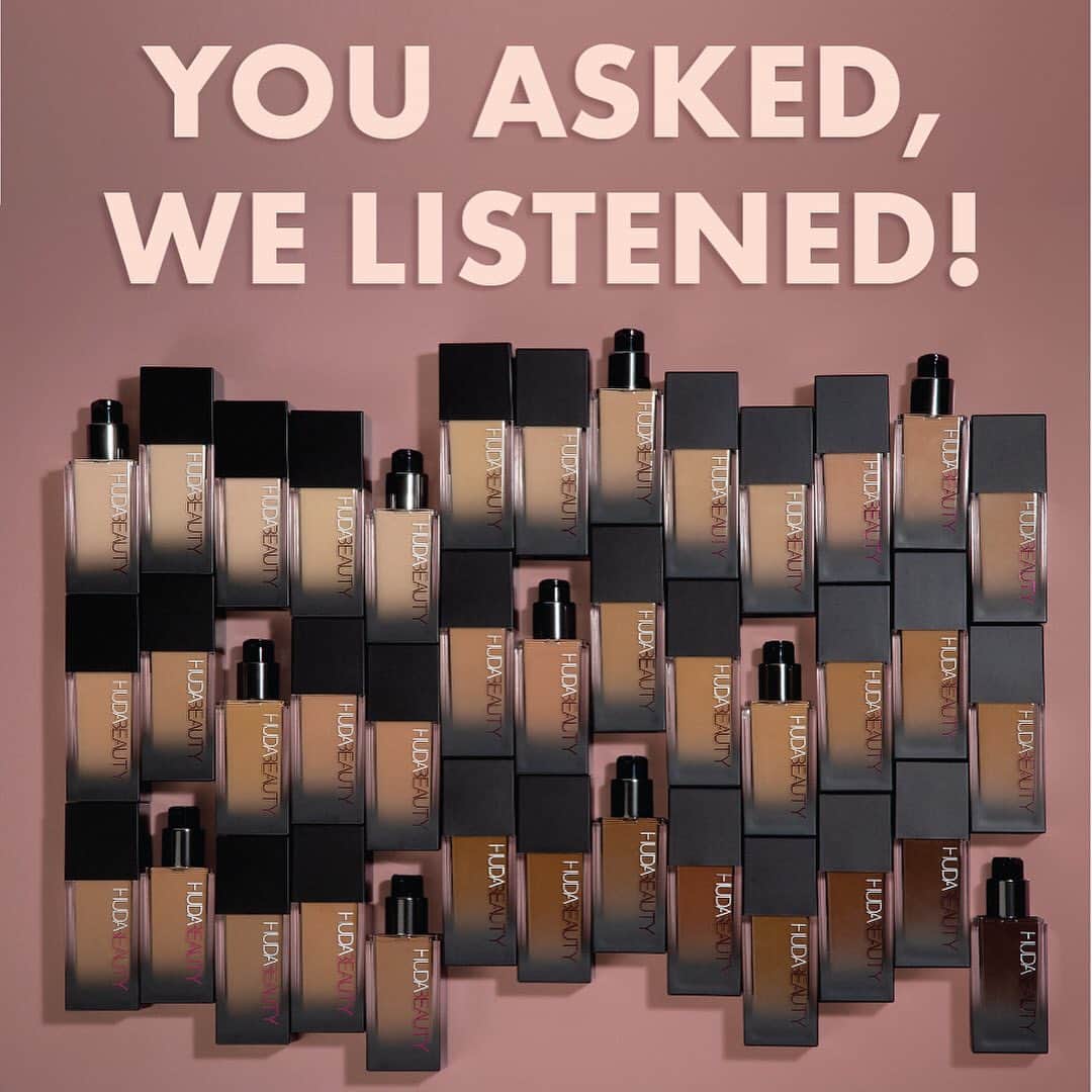 Huda Kattanさんのインスタグラム写真 - (Huda KattanInstagram)「It’s all about that BASE ✨ Meet #FauxFilter Luminous Matte, our NEW AND IMPROVED #FauxFilter foundation!   Reading all your comments, your love and your suggestions, we decided to give this foundation the glow up you asked for! We listened to YOU guys to give you a formula you and your skin will love!   THIS is the #FauxFilter YOU asked for: ✅Fragrance free ✅NON comedogenic ✅NO transfers ✅NON drying ✅39 beautiful shades ✅Super long wear (24 hrs) ✅Waterproof ✅Sweat proof ✅Vegan   This product is super special in many ways, it’s literally been created by you! As much as I loved the OG formula, your opinions matter to me. I’m so grateful to have you, my loves! Can’t wait to hear what you think - get those selfies ready with #FauxFilter Luminous Matte!    Launching 25 Jan on hudabeauty.com, @sephora & @cultbeauty.」1月24日 21時58分 - hudabeauty