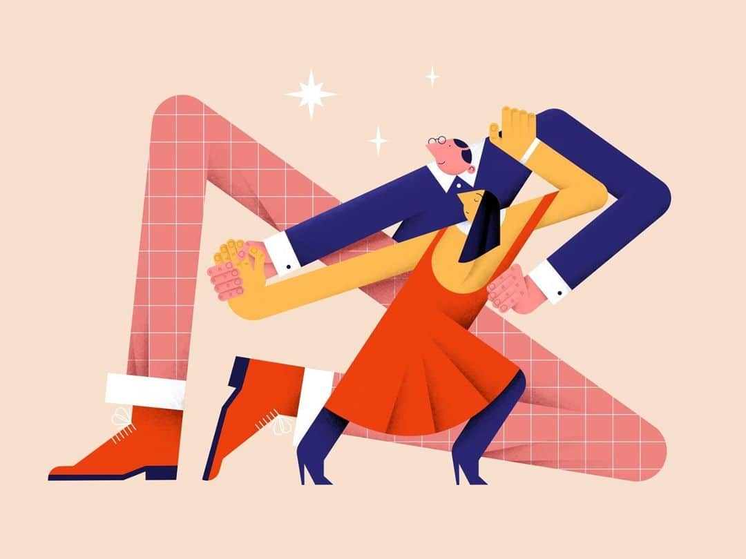 Dribbbleさんのインスタグラム写真 - (DribbbleInstagram)「Let's dance! by Viktorija Grachkova ⠀ ⠀ #dribbble #design #illustration #characterdesign #vector #dance」1月24日 22時39分 - dribbble