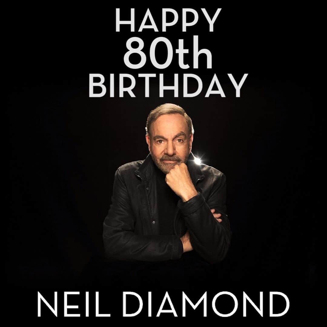 ニール・ダイアモンドのインスタグラム：「Join us in wishing Neil a very happy 80th birthday! 🎂 🎶 –Team Neil」