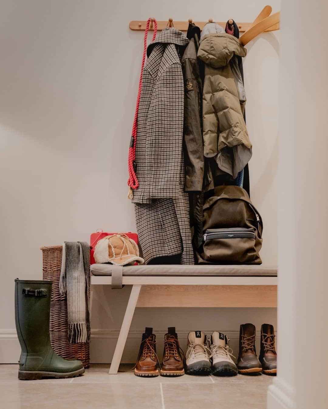 MR PORTERのインスタグラム：「Does anyone else's hallway look like this, with an ever-growing assortment of practical coats and weatherproof boots? If you're still on the lookout for something warm, head to the link in bio for our guide on how to style your winter walk. 🥾  #MRPORTERatHome」