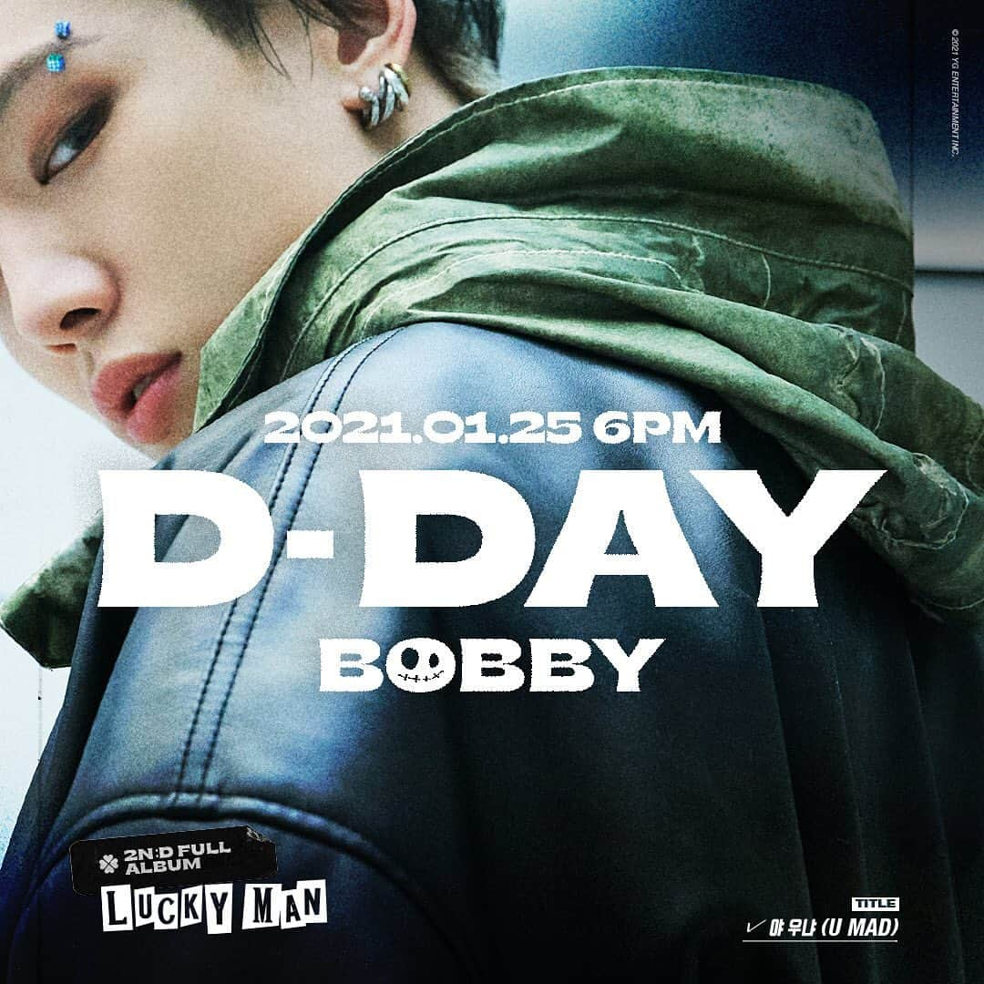 iKONさんのインスタグラム写真 - (iKONInstagram)「BOBBY [LUCKY MAN] D-DAY POSTER  #BOBBY #바비 #iKON #아이콘 #2ndFULLALBUM #LUCKYMAN #TITLE #야우냐 #U_MAD #D_DAY #20210125_6PM #YG」1月25日 0時00分 - withikonic