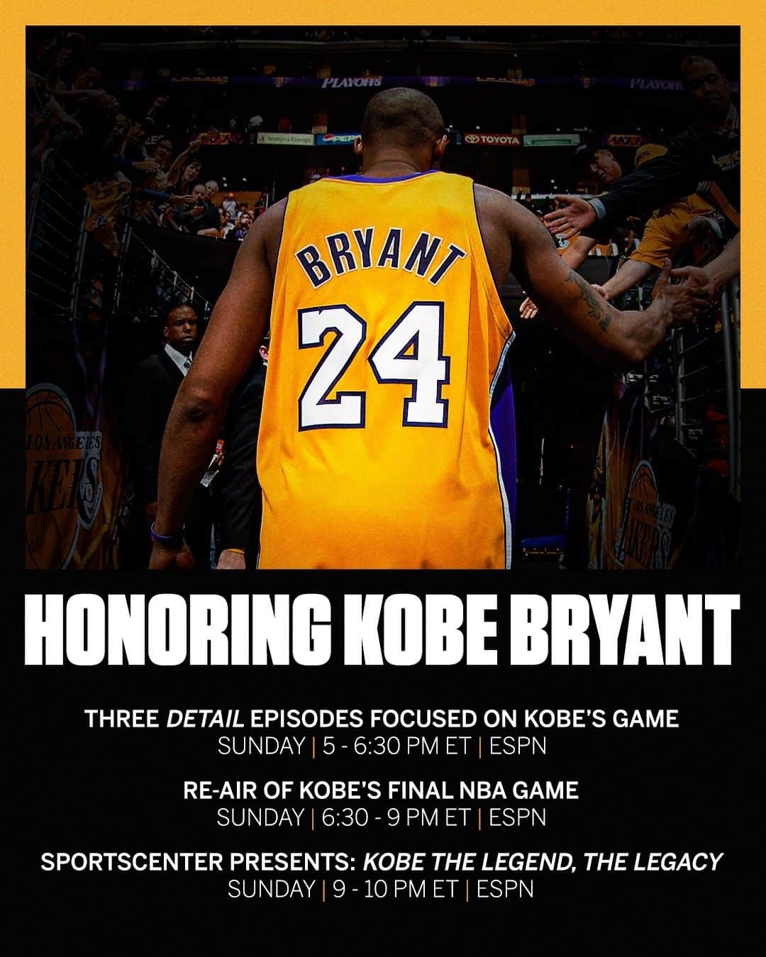 espnさんのインスタグラム写真 - (espnInstagram)「Honoring the legend and legacy of Kobe Bryant 💛💜」1月25日 1時00分 - espn