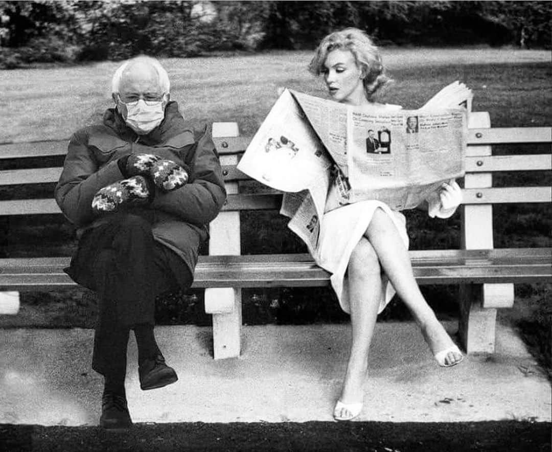 マリリン・モンローのインスタグラム：「This is too funny lol #marilynmonroe #berniesanders」