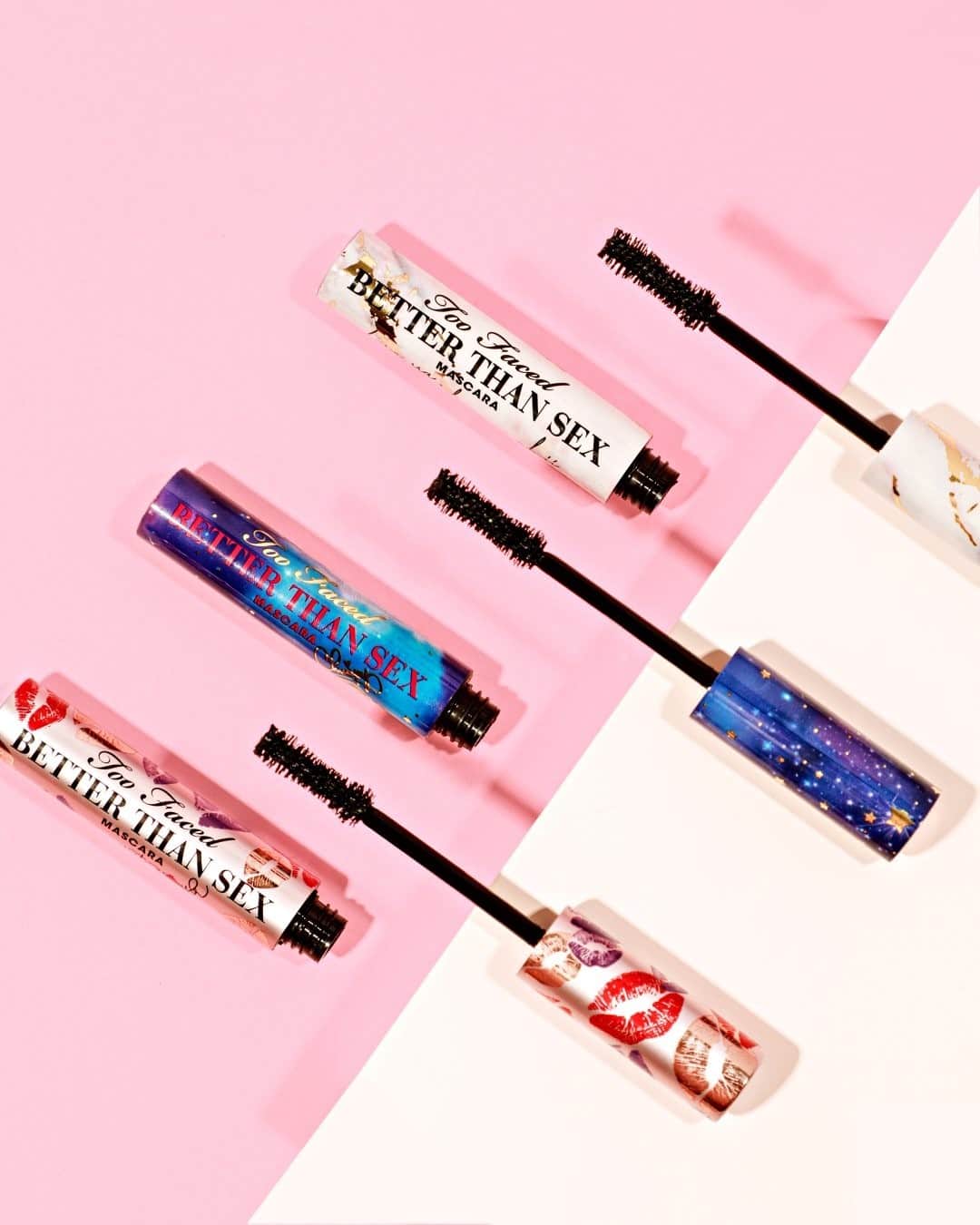 Too Facedのインスタグラム：「ICYMI, we just launched some SEXY limited-edition designs of our iconic Better Than Sex Mascara! 🔥 It's been dressed up by your FAVE social superstars, inspired by their passions and personalities. (Designs shown: @makeupshayla, @chrisspy, and @iluvsarahii)  Available NOW @ultabeauty! #betterthansex #toofaced」