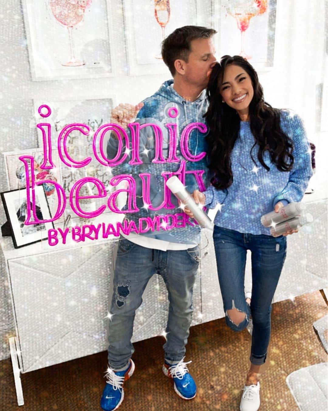 ロブ・ディアデックのインスタグラム：「It’s a celebration... and when @bryianadyrdek celebrates there is always sparkles involved. She has officially launched her new line of @iamiconicbeauty hair care products. She did it all to make this dream come alive. She sourced the manufacturer and built the line of product. She put together an amazing design team and created a beautiful brand. I am so proud of her. She is creative, driven, and relentless. She’s living her brand as a true Iconic Beauty.」