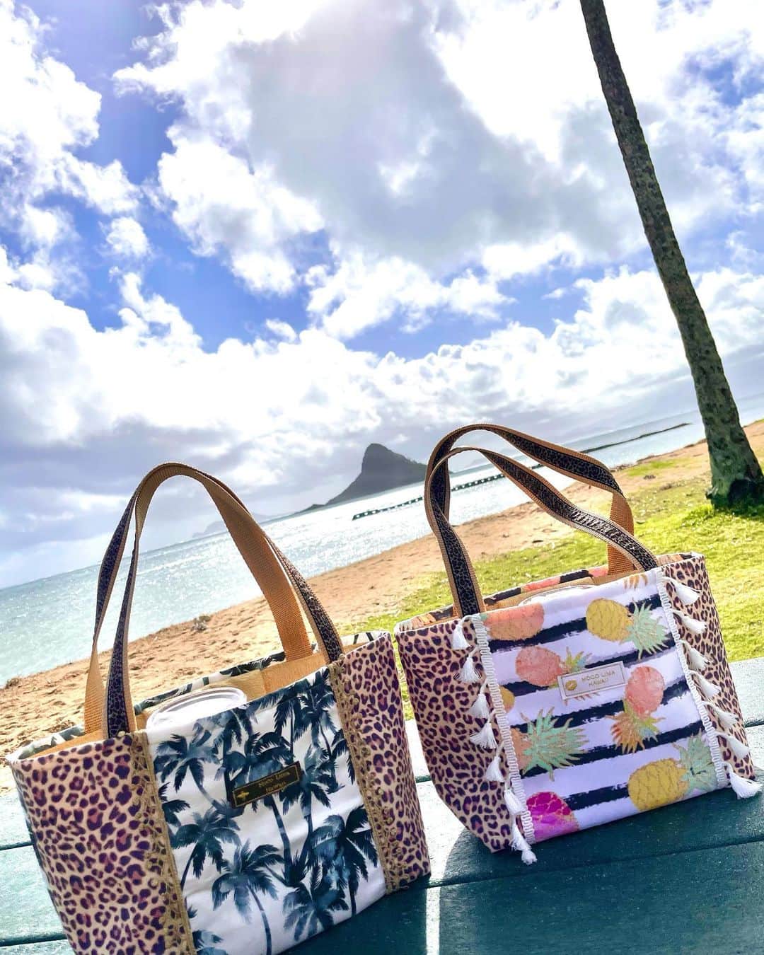 Moco Lima Hawaiiさんのインスタグラム写真 - (Moco Lima HawaiiInstagram)「New* Leopard Tote Bags, Made by Moco  ハワイを連想させるパームツリーやパイナップルデザインと、ハワイを全く連想させない豹柄を合わせて作ってみました。 ハンドルも豹柄です♡  #newdesign#leopard#palmtrees#pineapple#bluesky#ocean#blue#clam#beach#northshore#hawaii#oahu#sunday#afternoon#mocolima#mocolimahawaii#designer#handmade#original#totebag#椰子の木#パイナップル#豹柄#レオパード#大人かわいい#新作#モコリマ#モコリマハワイ#トートバッグ」1月25日 10時39分 - mocolimahawaii