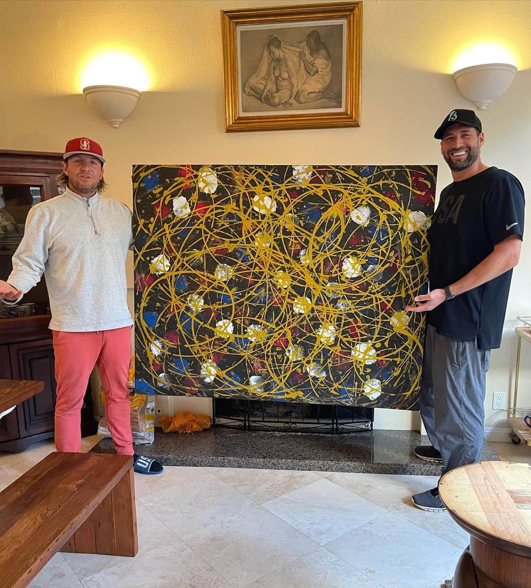 トニー・アゼベドのインスタグラム：「13 years ago we had a fundraiser to pay for our training expenses before the 2008 Olympics. I remember throwing painted balls against this canvas!  Long story short we made money trained and won the 🥈」