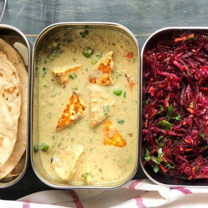 Archana's Kitchenさんのインスタグラム写真 - (Archana's KitchenInstagram)「#LunchBoxIdeas  Give your Lunch box a new twist by adding a special meal with Hyderabadi Style Nawabi Paneer Gravy Packed with Phulka & Beetroot Salad.  Get the recipe from the smart.bio link in my profile @archanaskitchen . . . . . . #recipes #easyrecipes #lunchbox #indianlunchbox #Indianbreakfast #archanaskitchen #paneerrecipes #salad #roti #phulka #healthyeating #highprotein #breakfastclub #dosa #dosarecipes #dosabatter #ragi #ragidosa #mysoremasaladosa #homemadefood #eatfit #cooking #food #healthyrecipes #foodphotography #recipeoftheday #comfortfood #deliciousfood #delicious」1月25日 14時30分 - archanaskitchen