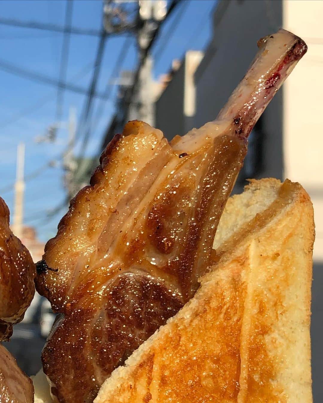 Coffee & Toast Tokyoさんのインスタグラム写真 - (Coffee & Toast TokyoInstagram)「ラムチョップぱん！ 🍖🍖🍖  週の始まりは、お肉で！  ナツメグでちょっと香り付けした、ラムチョップをサッと焼いて、 マヨネーズを塗ってトーストしたパンにサンド。  柔らかくジューシーな食感のラム肉は、脂身も適度にのり旨味も強く パンとの相性もバッチリでした‼︎😋😋😋  #トースト  #トーストアレンジ #食パンアレンジ  #食パン  #世田谷カフェ  #東京パン屋  #パンスタグラム  #吐司  #paingrillé  #torrada #toast  #toasttuesday  #tostadas  #東京カフェ  #三軒茶屋カフェ #カフェ  #photooftheday  #三軒茶屋  #food #ラム  #ラム肉  #ラムチョップ  #ラム肉サンド  #lamb #lambchops  #lambburger  #roastlamb」1月25日 17時02分 - coffeetoast2