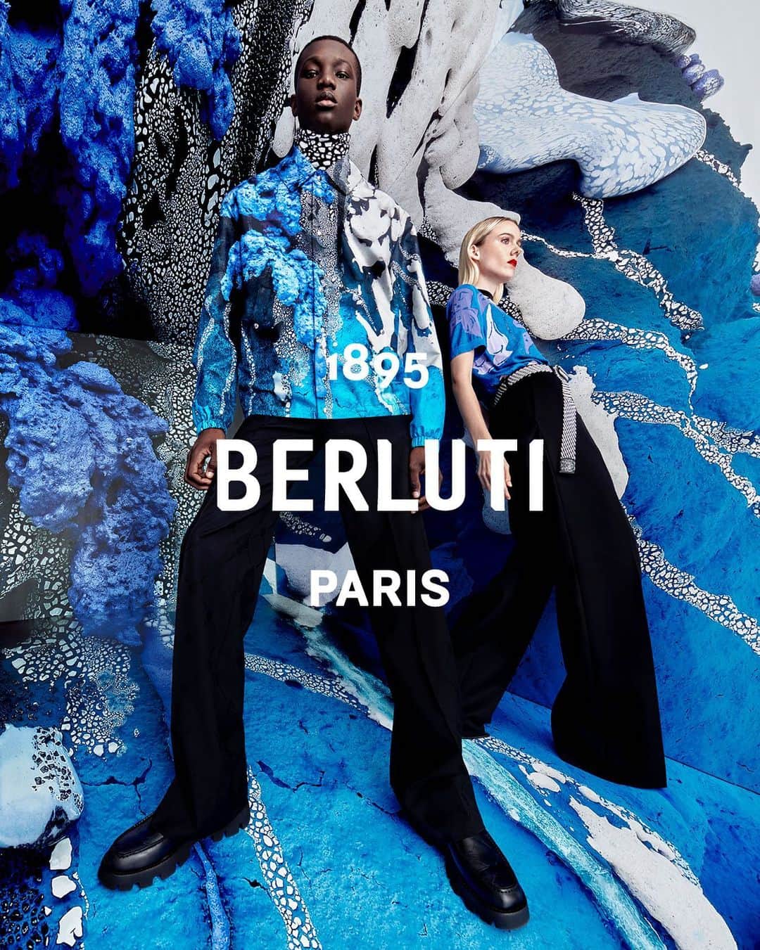 クリスヴァンアッシュのインスタグラム：「@BERLUTI SUMMER ‘21 CAMPAIGN WITH ARTWORKS BY BRIAN ROCHEFORT @energygloop  SHOT BY @julienmartinezleclerc  ART DIRECTION @mmparisdotcom  STYLING @mauricionardi  CASTING @pg_dmcasting WITH @kdhwillems AND @doums_gls  MAKE UP @lynseyalexander  HAIR @anthonyturnerhair  #berluti #brianrochefort #krisvanassche」