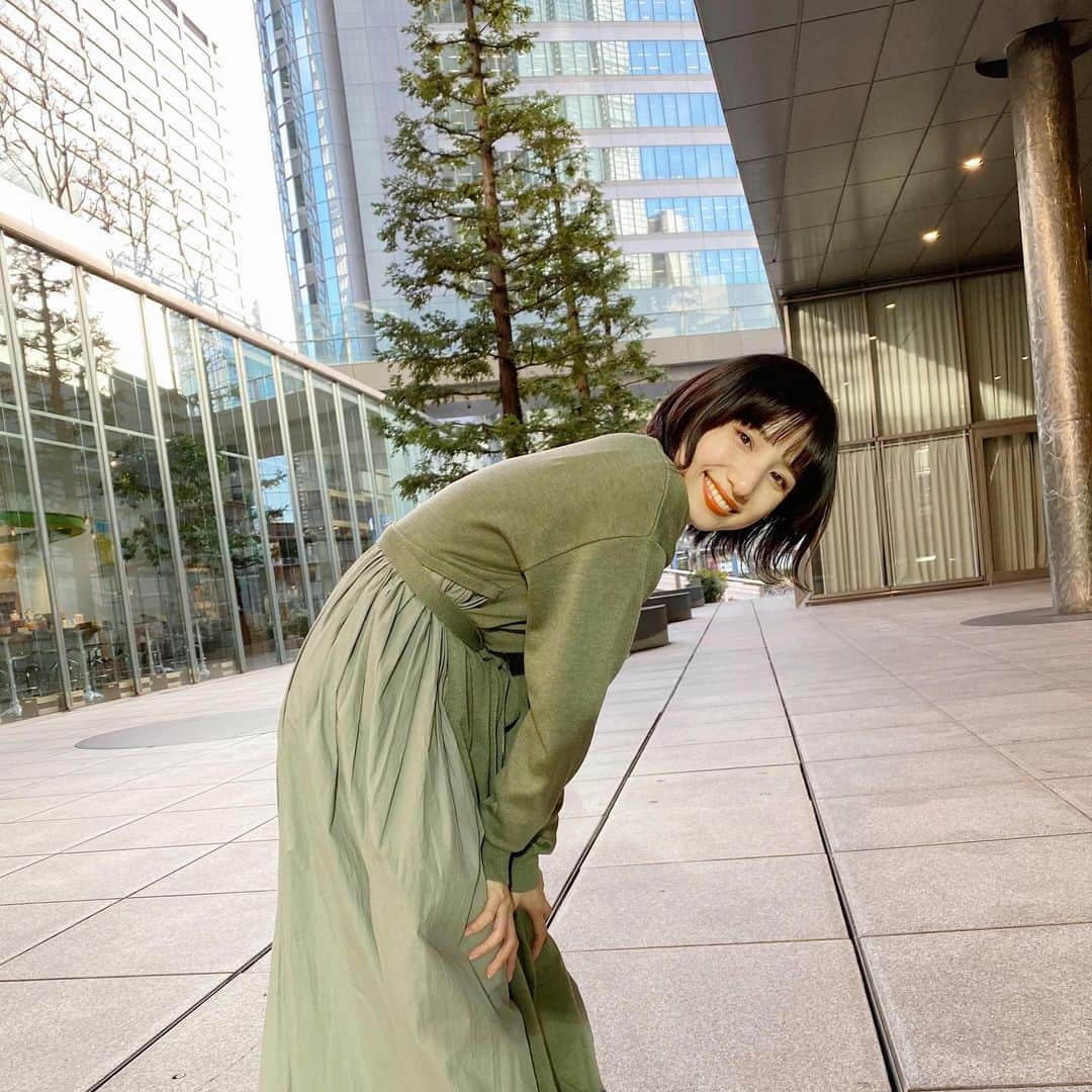 谷奥えまのインスタグラム：「低身長のわたしでもclaneのロングワンピースは着れるから嬉しい♡ 因みに身長聞かれる事が多いのですが154センチです⸜₍*̤̥͚₎⸝」