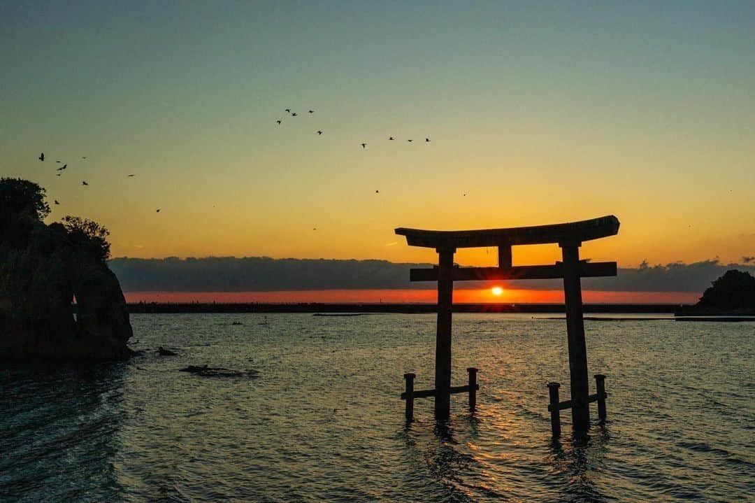 Visit Wakayamaさんのインスタグラム写真 - (Visit WakayamaInstagram)「. ⠀ There's nothing like finishing your day with sunset views of Motojima Shrine. ⠀ 📸 @ryu_no_hoshigami⠀ 📍 Motojima Shrine, Wakayama」1月25日 18時00分 - visitwakayama