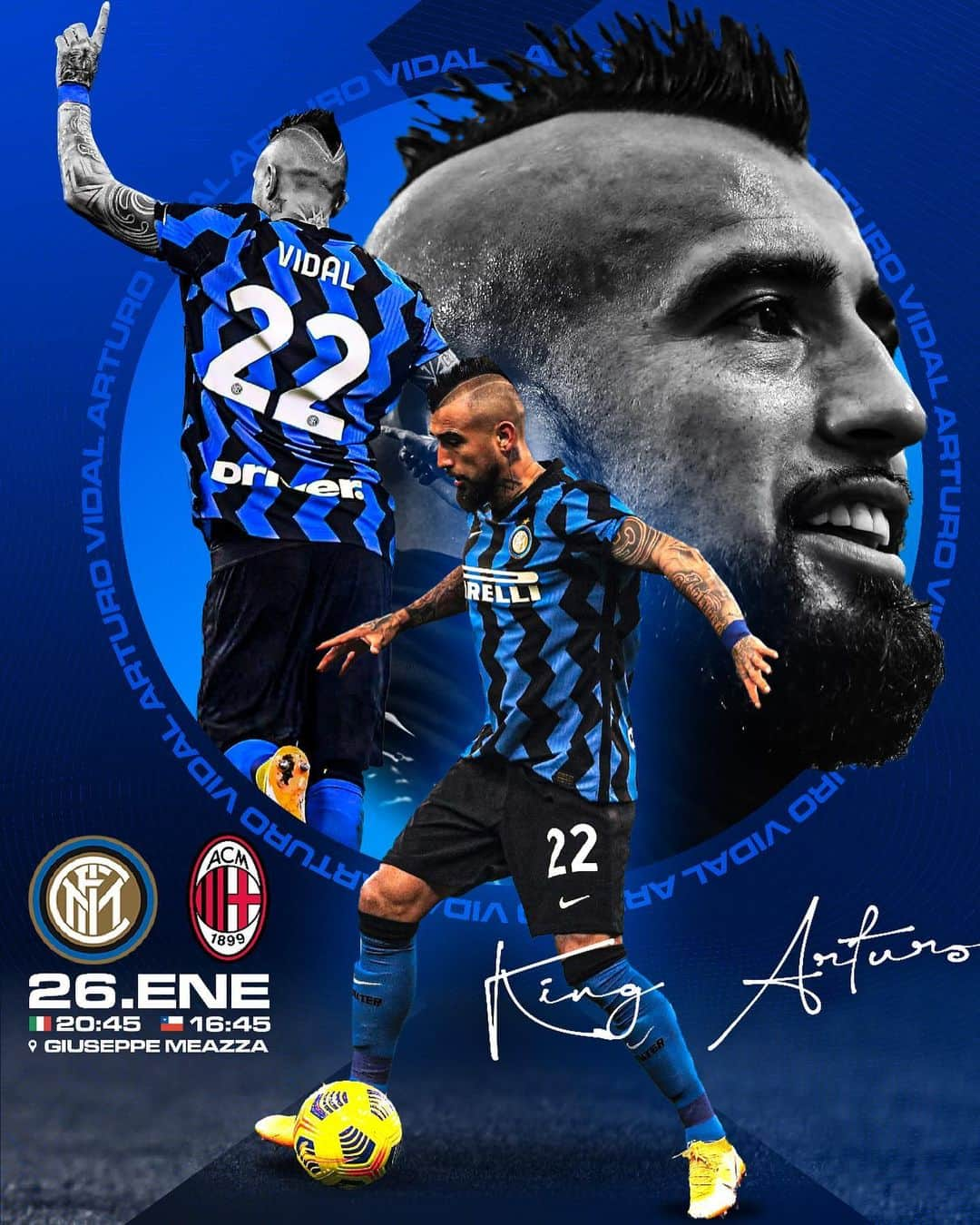 アルトゥーロ・ビダルさんのインスタグラム写真 - (アルトゥーロ・ビダルInstagram)「Forza @inter 🖤💙 🔥 💪🏽👑😉  #cuartosdefinal 🏆 🇮🇹」1月26日 6時11分 - kingarturo23oficial