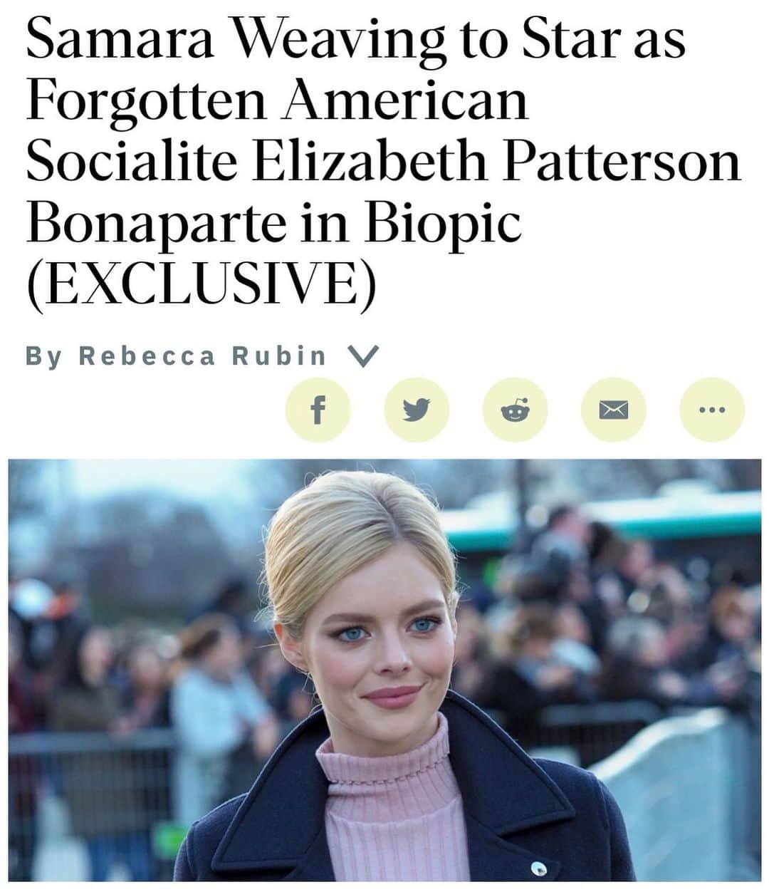 サマーラ・ウェイビングのインスタグラム：「@variety 💙」