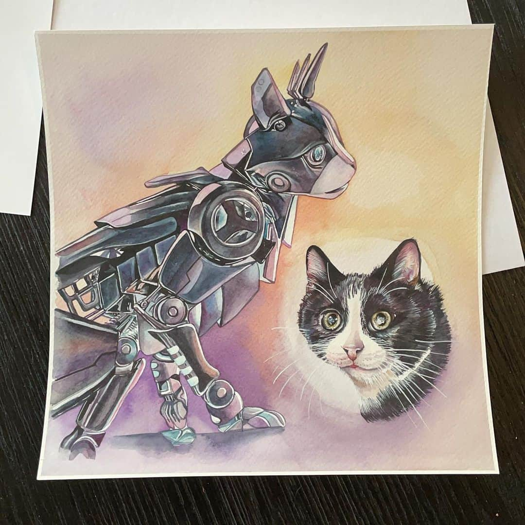 デッドマウスさんのインスタグラム写真 - (デッドマウスInstagram)「Aw yeah, The 6 million dollar cat, Late bday gift from @splintersilk and art by @artbyemilylemoine」1月26日 6時50分 - deadmau5