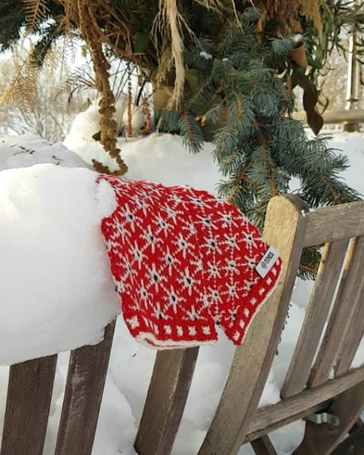 ティネスのインスタグラム：「Red or navy? ❤💙 Swipe left to see winter fairytale 🦅❄🕯  Shop these and other hand- knitted Latvian mittens online: WWW.TINES.LV WORLDWIDE SHIPPING」