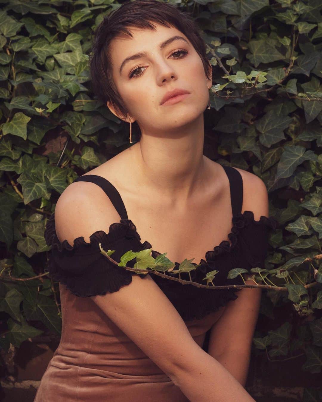 のインスタグラム：「For @RoseandIvyJournal recent issue, #EllaHunt wears #ADEAM Pleated Cami Dress from the Fall/Winter 2020 Collection.   Styled by: @SarahSlutsky」