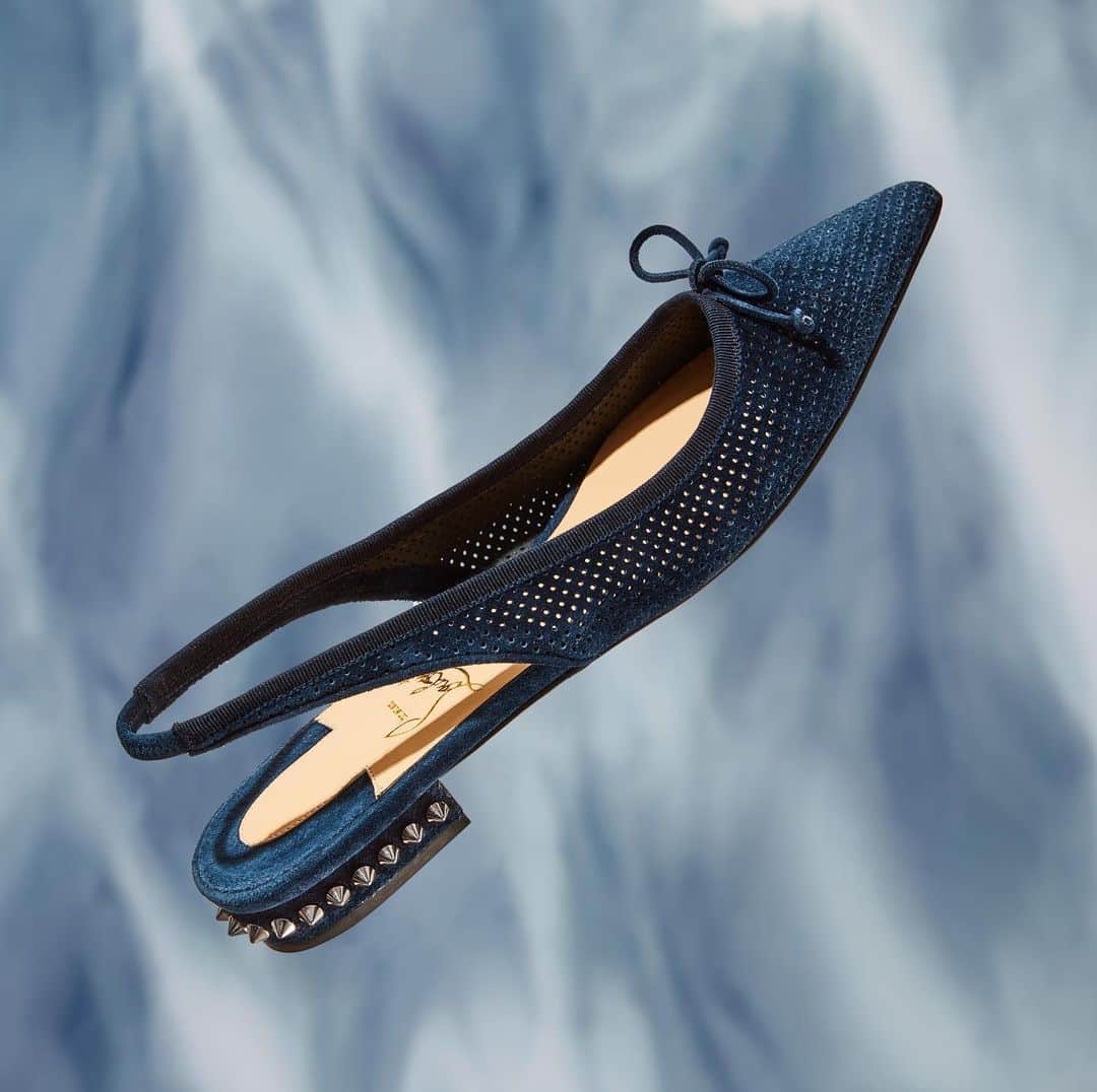 Saks Fifth Avenueのインスタグラム：「THE DRESSY FLAT: Expertly crafted with studs and suede, @louboutinworld's slingback ballerina flats update your work-from-home look. #SaksItList #10022SHOE」