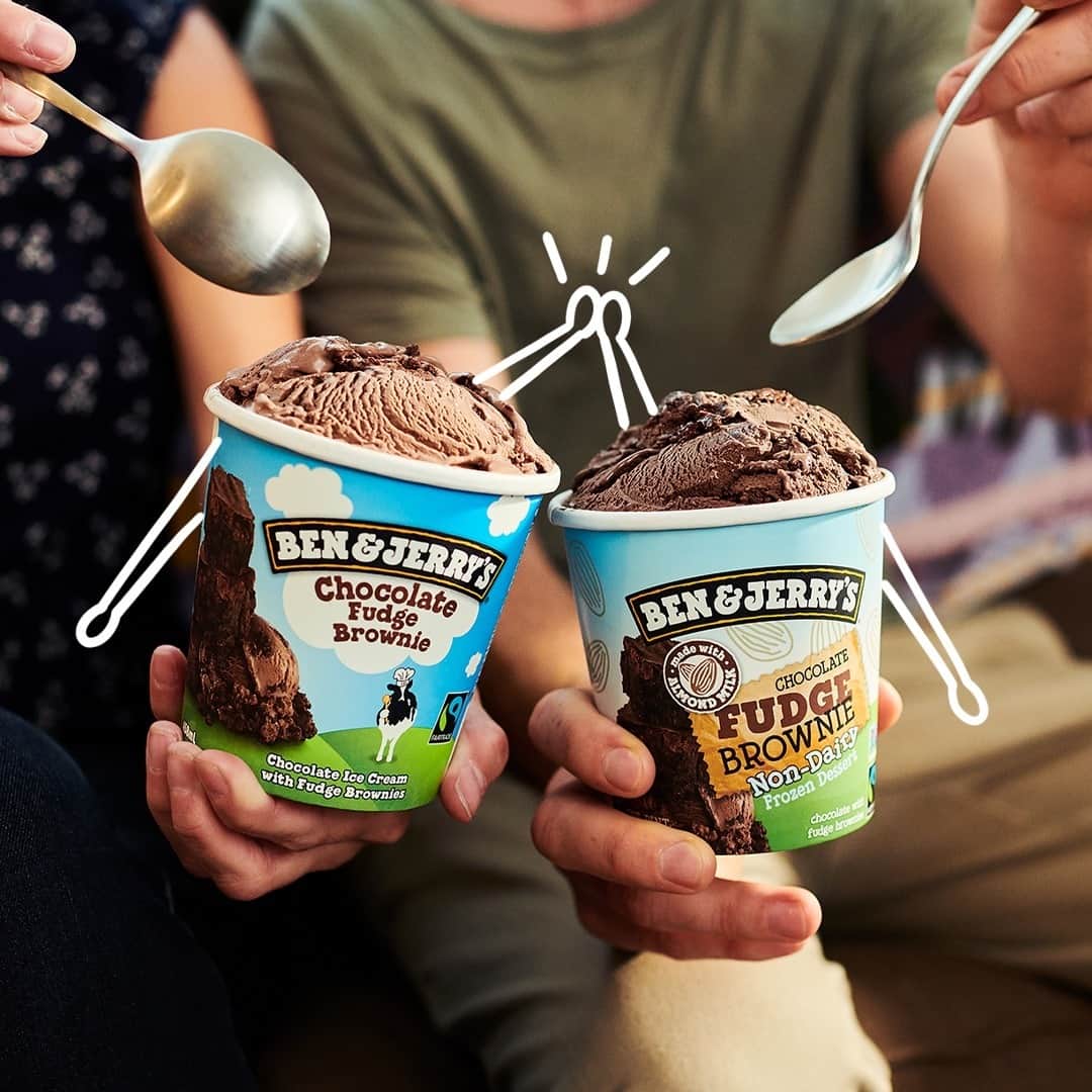 Ben & Jerry'sのインスタグラム：「BFFs. (Best Fudgy Friends.) Order your favorites for delivery at the link in our bio!」