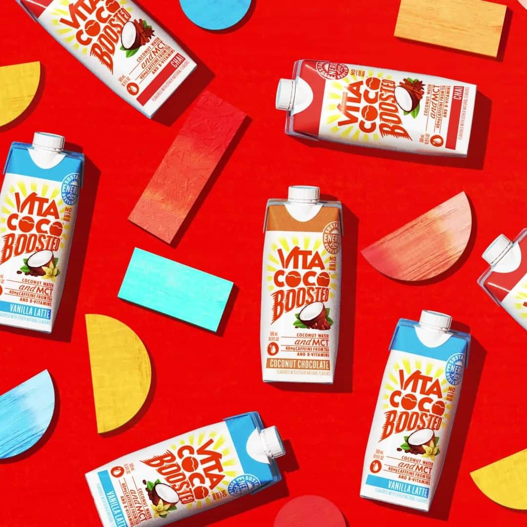 Vita Coco Coconut Waterのインスタグラム：「Even though they’ve been stuck at home, our innovation team has been trying really hard to make a jet pack. Well, not a REAL jet pack, that would be crazy. I’m talking about a figurative jet pack, something that lifts you up but won’t make you crash. And that doesn’t require a helmet in order to enjoy. I’m pleased to say that they were successful, and lift off went on without a hitch. Okay, enough of that metaphor.  Meet Vita Coco Boosted.  A balanced blend of coconut water, tasty coconut cream, coconut MCTs, natural caffeine from tea and B vitamins. Blended up to give you the daily boost you need, with nothing that you don’t. Available in 3 delicious café-inspired flavors, it’s guaranteed to get you going morning, day, or night (no judgement).」