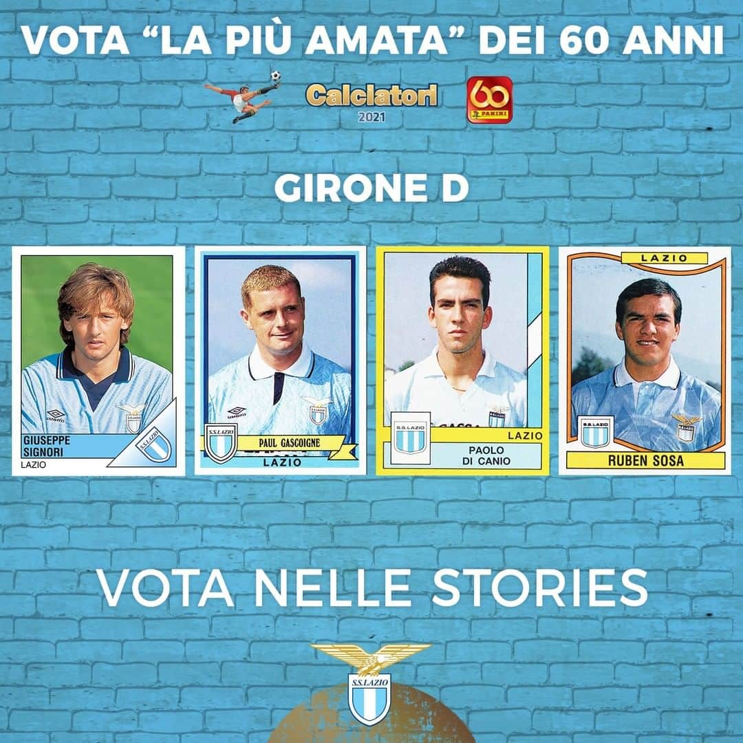 SSラツィオさんのインスタグラム写真 - (SSラツィオInstagram)「😉 @figurinepanini, 60 anni di figurine Vota 'La Più Amata' della storia della Lazio: scegli con le reaction la tua preferita del Girone D!」1月26日 2時00分 - official_sslazio