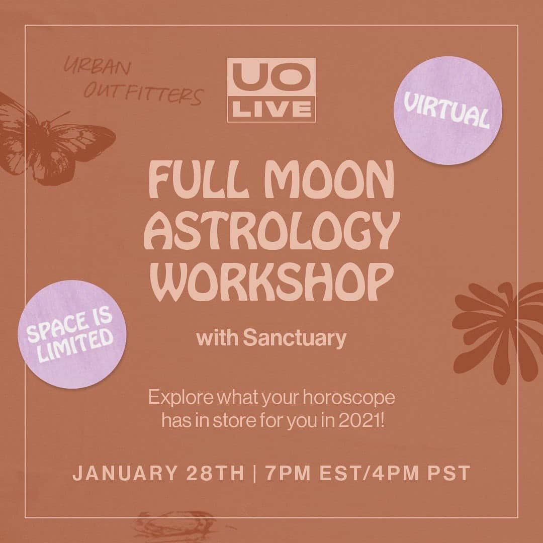 Urban Outfittersさんのインスタグラム写真 - (Urban OutfittersInstagram)「Join us this Thursday 1/28 at 7pm EST as we explore what your horoscope has in store for you in 2021 with @sanctuarywrld + Kirah (@thestrology). RSVP at the link in bio to reserve your virtual spot! 💫  #UOLive」1月26日 2時15分 - urbanoutfitters