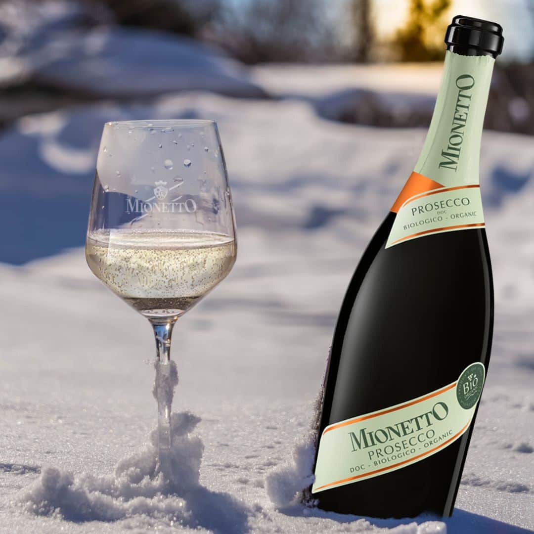 Mionetto Proseccoのインスタグラム：「In una giornata d’inverno, il brindisi è fresco e delicato.⁣ ⁣ Acquista Prosecco DOC BIO Extra Dry - Prestige Collection - sul nuovo e-shop Mionetto e ricevila direttamente a casa 👉Link in Bio 🍾⁣ #mionettoprosecco #mionettoinsieme⁣ ⁣ Bevi Mionetto responsabilmente」