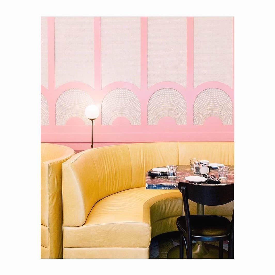 ココリボンさんのインスタグラム写真 - (ココリボンInstagram)「🌸🌼 When the world opens up again... #cafedreams   “Louie Louie cafe with its hot pink walls and yellow leather booths is a brilliant colorful mix of mod meets french bistro with marble patterned floors you might just want to lie down on to get the proper instagram angle. The french-inspired menu includes croque madame, nicoise salad, oysters on the half shell, truffle pomme frites and french onion soup just to name a few delicious and drool-worthy delectables.”   @sfgirlbybay you had me at truffle pomme frites   #frenchfood #yellowandpink #wanderlust」1月26日 4時15分 - cocoribbon_official