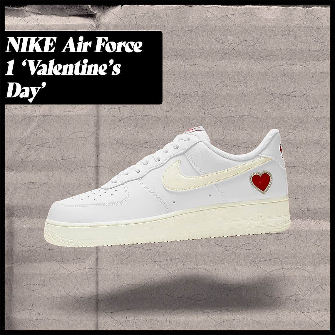 shoes ????のインスタグラム：「The Nike Air Force 1 takes a shot from Cupid’s arrow this month. ❣️ Are these worth a seasonal cop?👇  #sneakernews #sneakers #nicekicks #kicksonfire #hypbeast #brkicks #complexsneakers #kickstagram #yeezy #supreme #goat #resellercommunity」