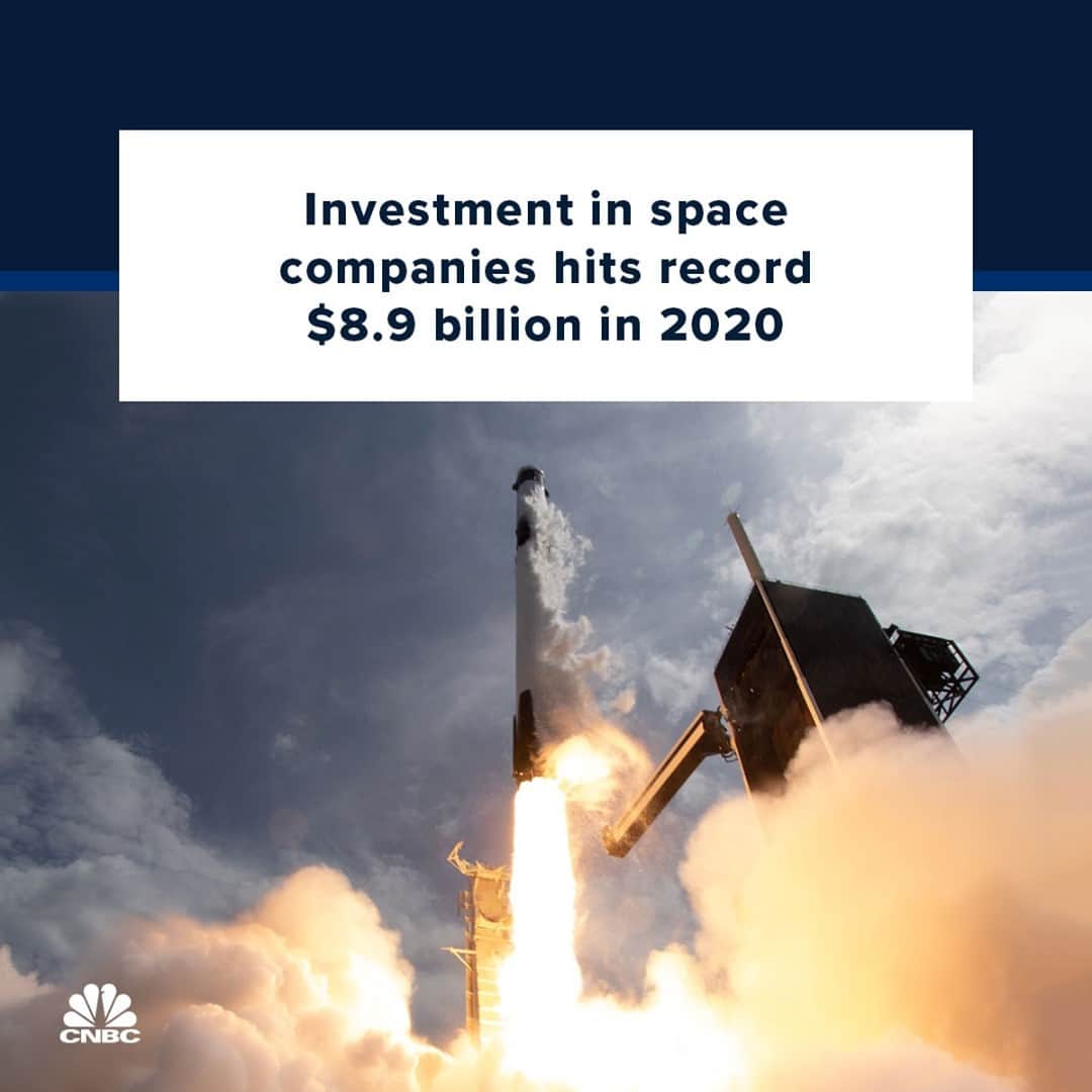 CNBCさんのインスタグラム写真 - (CNBCInstagram)「A new record. 🚀⁠ ⁠ Private investment in space companies last year hit $8.9 billion, defying industry fears that Covid-19 would stop the past decade’s momentum, according to a new report by firm Space Capital.⁠ ⁠ The quarterly Space Capital report divides investment in the industry into three technology layers, with space infrastructure including what many would typically consider to be space companies: Those that build rockets and satellites, such as SpaceX, Blue Origin, Relativity Space, Rocket Lab, Planet Labs and Spire Global.⁠ ⁠ Overall, Space Capital found that the infrastructure layer has brought in $30.9 billion in total equity investment since 2011.⁠ ⁠ Which companies in this space (pun intended) are the ones to watch? Link in bio.」1月26日 7時30分 - cnbc