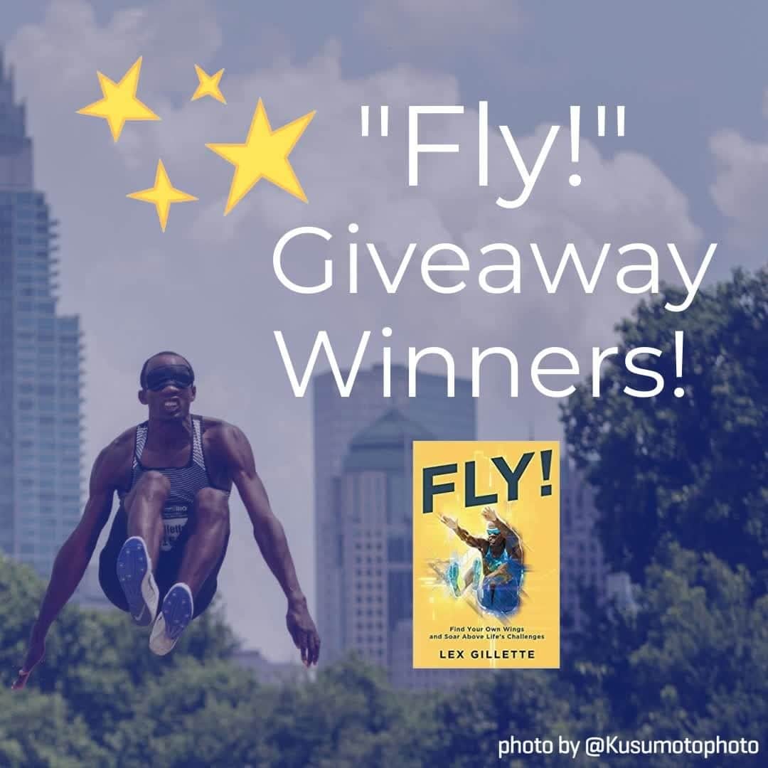 レックス・ジレットのインスタグラム：「I loved reading all of your answers, but I had to choose some winners. 🏆  Congrats to @Comsmom39, @Tr3n10, @Clairgrupp.  Thank you for sharing!   Didn't win? Don't worry, get your own copy of Fly here. 👉👉 https://zcu.io/WPJS   Image: Lex long jumping through the air. Copy: "Fly!" giveaway winners!   #Fly! #Whatmakesyoufly #lexgillette #Fly! #Winner #book #leadership #inspirational」