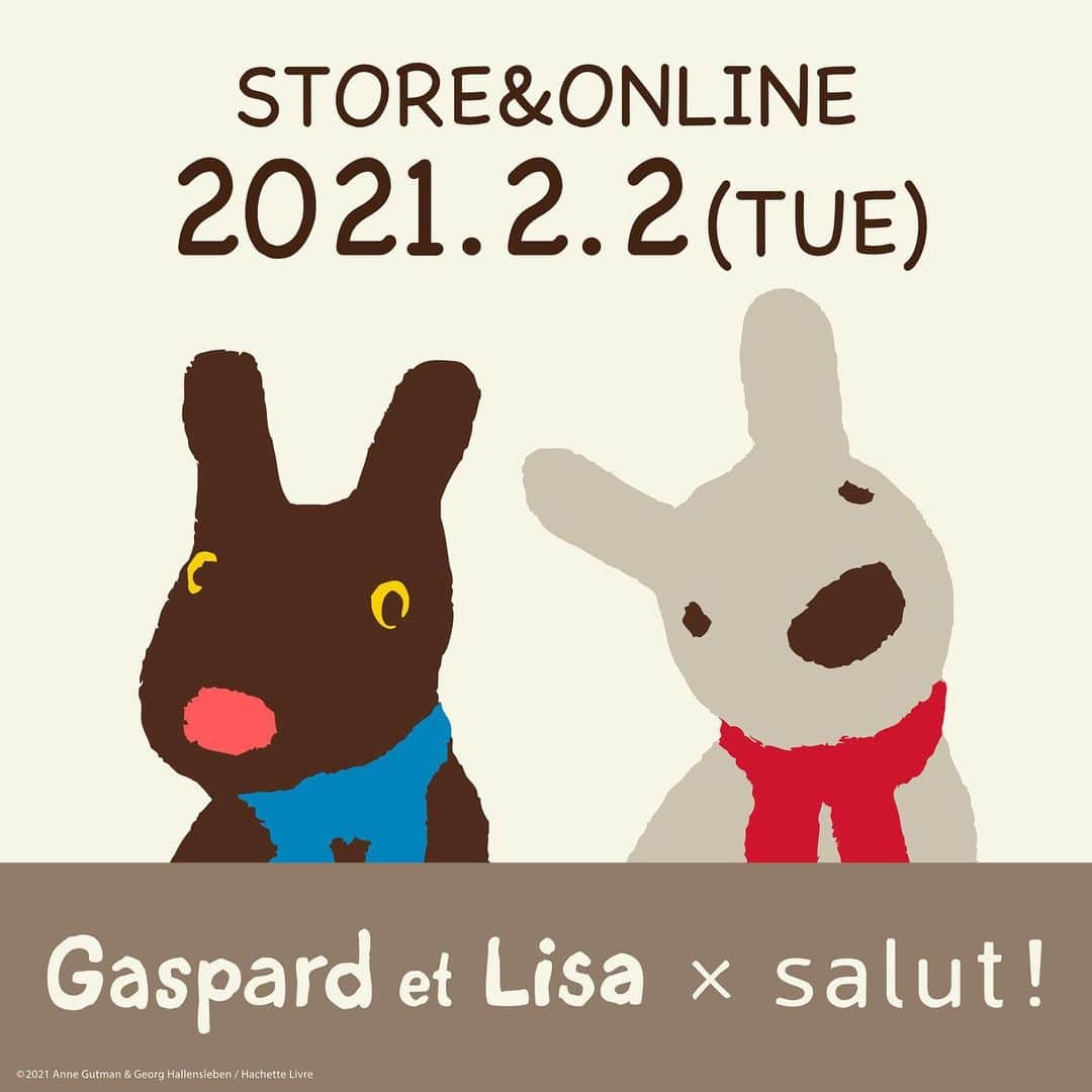 salut!のインスタグラム：「【告知】「リサとガスパール×salut!」のコラボレーションアイテムを発売！  リサとガスパールとのコラボレーションアイテムを2月2日（火）より salut!全店舗とsalut!公式通販サイト「PAL CLOSET（パルクローゼット）」で発売決定！  ※公式通販サイトでは2月2日（火）AM10:00より発売開始致します。  ほわほわの白いボディにつぶらな黒目、赤いマフラーがお似合いのリサ。 黒いボディに青いマフラー、赤いお鼻にくりくり瞳のガスパール。 仲良しな２人とおうちで一緒に過ごせるインテリアアイテムや ちょっとしたお出かけに便利なエコバッグなど全33アイテムがオリジナルデザインで登場。  みんなが大好きな「リサとガスパール」とのコラボレーションアイテムを是非お楽しみください。  さらに！ 1月30日（土）15:00～16:00 発売前にインスタLIVEで商品をご紹介します！ 是非事前にフォローをお願いします𓇬𓂂𓈒  #リサとガスパール #ほわほわ #白いボディ #つぶらな黒目 #赤いマフラー #青いマフラー #赤いお鼻  #限定商品 #コラボ商品  #サリュ #salut #まいにちインテリア  #プチプラ #プチプラ雑貨 #プチプラインテリア #プチプラ小物 #プチプラ通販  #インテリア雑貨 #インテリア小物 #インテリア  #ナチュラルな暮らし #ナチュラルインテリア #ナチュラルコーデ #ナチュラル　#smileispower_p」