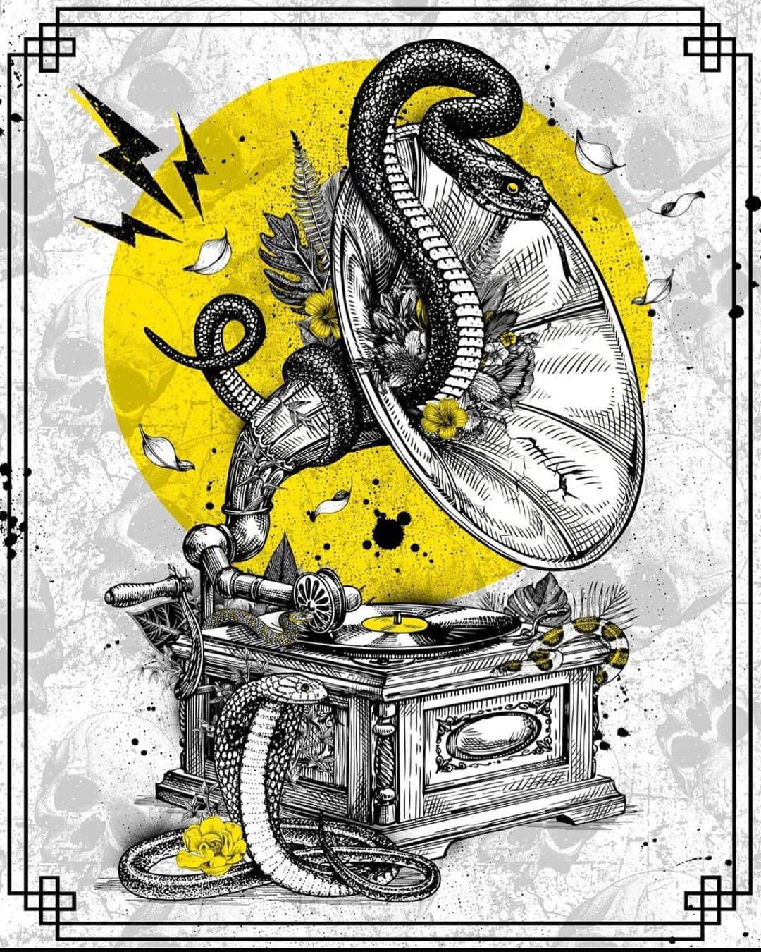 Art Collective Magazineさんのインスタグラム写真 - (Art Collective MagazineInstagram)「I love this new one from @vangoth_ncl titled “heavy metal”  Prints available in his shop! Follow for more 💥 #artnerdsupport #artnerd #phonograph #snake #snakes #heavymetal #printsforsale」1月26日 10時10分 - art_collective